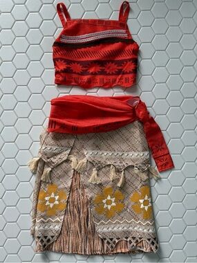 Disney Orange & Beige Patterned Two-Piece Set